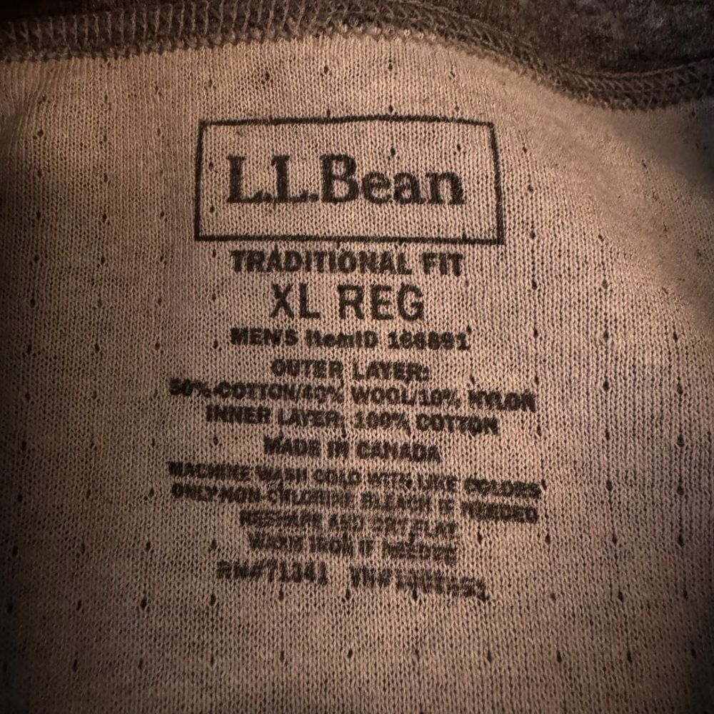 L.L. Bean Charcoal Two Layer River Driver's Shirt Henley Traditional Fit Size XL - Picture 4 of 7